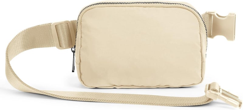 ODODOS Unisex Mini Belt Bag with Adjustable Strap Small Fanny Pack for Workout Running Traveling Hiking, Ivory - Image 3